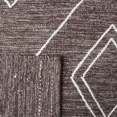 Brown and Ivory Wool Flat Woven Tribal Area Rug