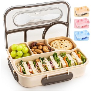 Paaaawaters Bento Box Adult, Lunch Box Kids, 4-Compartment Lunch Containers, Drop-Proof, Dishwasher Safe - 1 of 4
