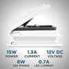 Hike Crew RV Accessories, 11” RV Roof Vent Fan W/LED Light - White - 3 of 4