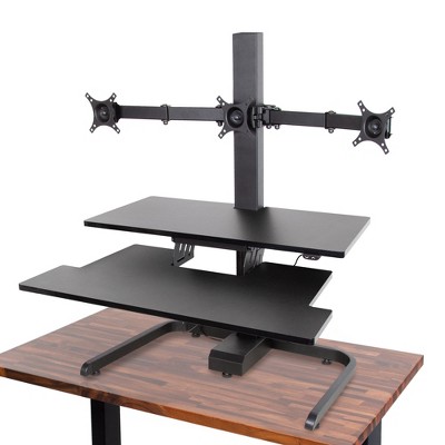 Techtonic Triple Monitor Electric Standing Desk Converter - Black