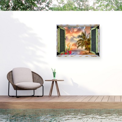 "Tropical Window to Paradise IV" Outdoor Canvas