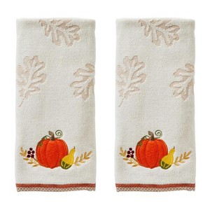 SKL Home Saturday Knight Ltd Traditional Pumpkin Hand Towel - (2-Pack) - 16x25", Tan - 1 of 3
