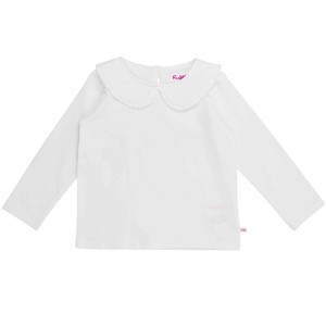 RuffleButts Girls Knit Long Sleeve Ruffle Peter Pan Tee - 1 of 4