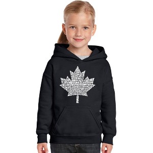 LA Pop Art Girl's Word Art Hooded Sweatshirt - CANADIAN NATIONAL ANTHEM - 1 of 4