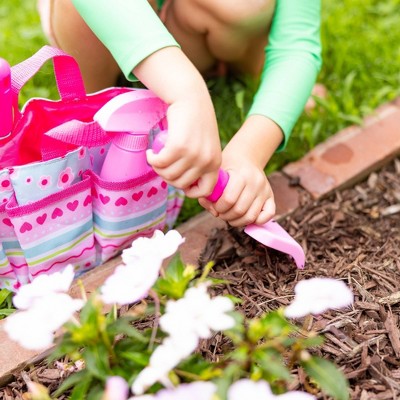 Pretty Petals Pink and Blue Gardening Tote Set with Tools