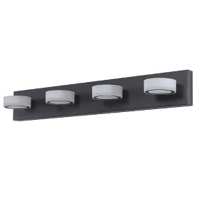Iron 4 Light Over Mirror Lighting Black Fixture Wall Sconce Modern LED Contemporary 360 Degree Rotation Vanity Light for Mirror Restroom - 1 of 4