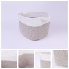 Unique Bargains Woven Handcrafted Cotton Rope Decorative Storage Basket 19" x 13.5" x 11" - 3 of 4