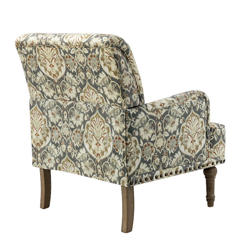 Set of 2 Reggio  Traditional  Wooden Upholstered  Armchair with Floral Patterns and  Nailhead Trim | ARTFUL LIVING DESIGN, 4 of 11