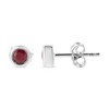 Silver Bezel Set 3.5mm Created Gemstone Solitaire Stud Earrings - 4 of 4