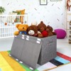 Aoibox Large Toy Storage Chest with Lid Collapsible Sturdy Organizer Box Linen Gray for Kids Nursery Playroom 25x13x16 - 2 of 4