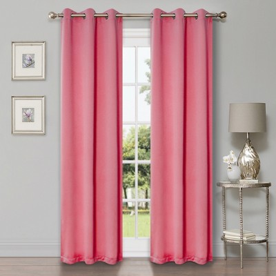 Classic Modern Solid Room Darkening Semi-Blackout Curtains, Grommets, Set of 2 by Blue Nile Mills