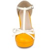 Allegra K Women's Platform Bow T-Strap Chunky Heels Pumps - 2 of 4