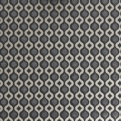 Luxe Ogee Dark Grey Wallpaper