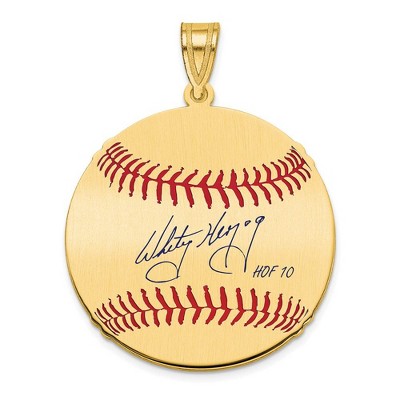 Black Bow Jewelry 14K Gold Plated Whitey Herzog Signature MD Enamel Baseball Pendant