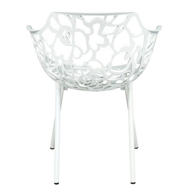 Devon White Aluminum Stackable Outdoor Dining Chair