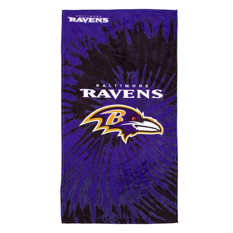 NFL Baltimore Ravens Pyschedelic Beach Towel, 1 of 7