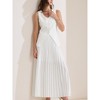 INSPIRE CHIC Women's Summer Outfits V Neck Sleeveless Button Vest Maxi Pleated Skirts Set 2 Pieces - 2 of 4