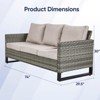 Buenhomino Outdoor Patio Furniture - Wicker Sofa with Removable Cushion, 3 Seater Rattan Couch with Deep Seat for Balcony Deck Backyard - 3 of 4