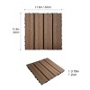 Wood Plastic Composite Deck Tiles Set of 20pcs, DIY Interlocking Decking Tiles, Floor Tile, Durable - 3 of 4