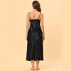 cheibear Women's Spaghetti Strap Nightdress Cami Satin Pajama Dress - 3 of 4