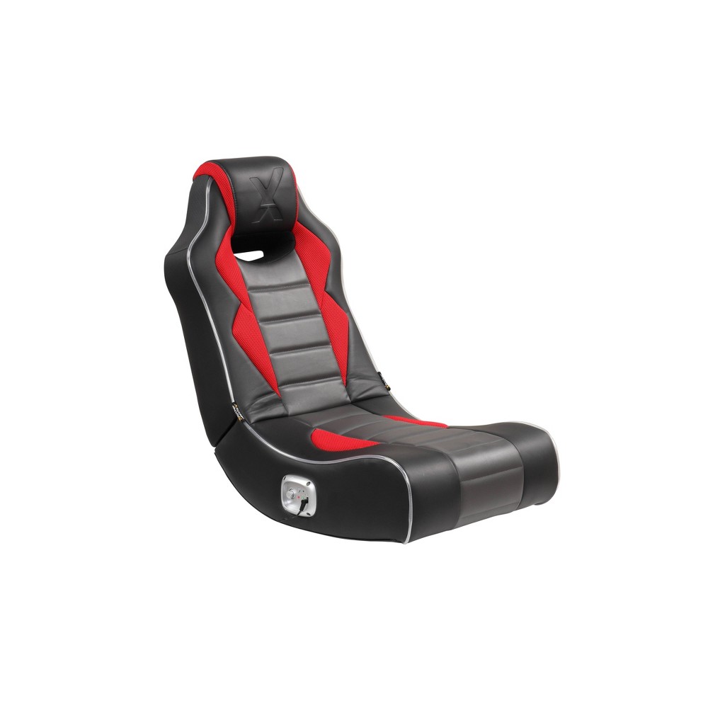 Photos - Computer Chair X Rocker Flash Neo Fiber Floor Rocker Gaming Chair Red/Black with Speakers and LED 