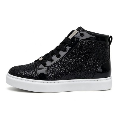 Мужские Bangka Men's High Top Sneakers Fashion Glitter Blink Lace Up Dress Shoes, black-10.5 — фото 3