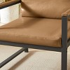GlasFlength Accent Chairs Modern Tech Fabric Armchair with Padded Armrests Simple Design for Living Room Office, Brown, 29.13"*27.95"*36.22" - 3 of 4