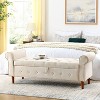 NicBex Tufted Button Pull-Open Top Ottoman Bench with Rolled Arms,Upholstered Storage Ottoman for Bedroom - 3 of 4