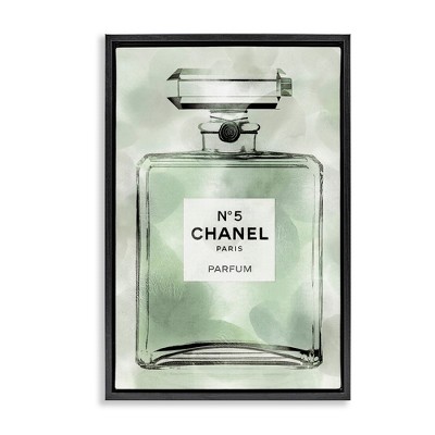 Stupell Industries Minimal Glam Brand Perfume Black Framed Floater Canvas Wall Art