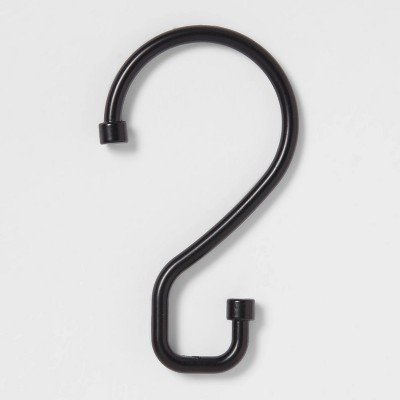 S Hook without Roller Ball Shower Curtain Rings Matte Black - Made By Design™