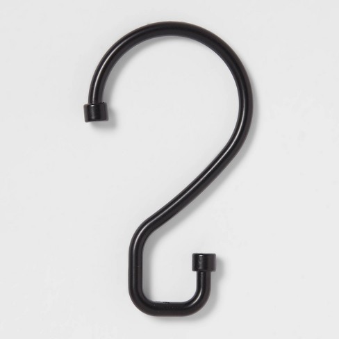 S Hook Without Roller Ball Shower Curtain Rings Matte Black - Made By  Design™ : Target