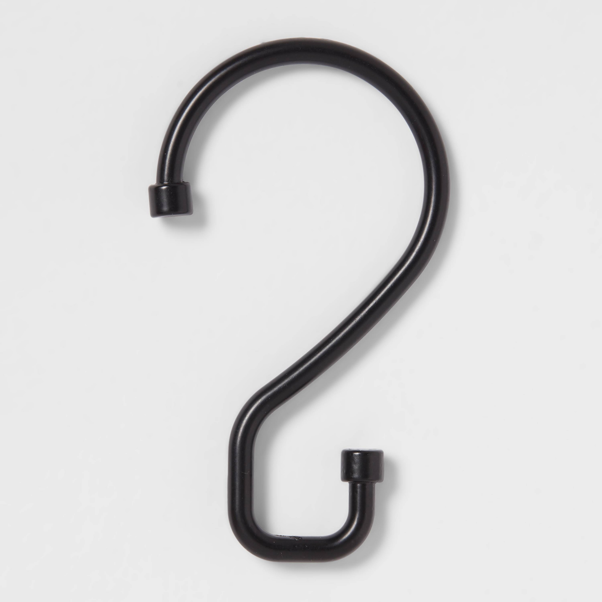 S Hook without Roller Ball Shower Curtain Rings Matte Black - Threshold™