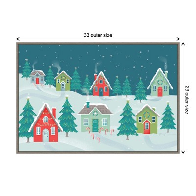 Amanti Art Fa La La I Christmas Houses by Gia Graham Canvas Wall Art Print Framed 33-in. x 23-in.