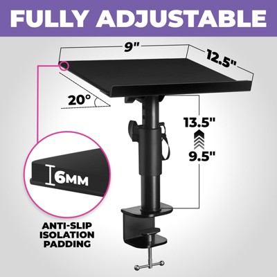 Adjustable Black Steel Laptop Desk Mount with Clamp
