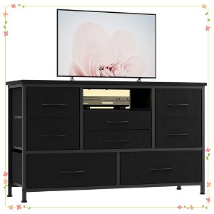 Jojoka 8 Dresser TV Stand with Power Outlet & LED Light, 47'' Wide TV Stand with 8 Deep Drawers for Bedroom - 1 of 4