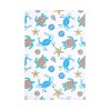 C&F Home Caraway Coral Kitchen Towel Blue Seaturtle Crab & Starfish Print - 2 of 3
