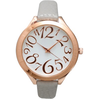 Olivia Pratt Artistic Numeral Leather Strap Watch