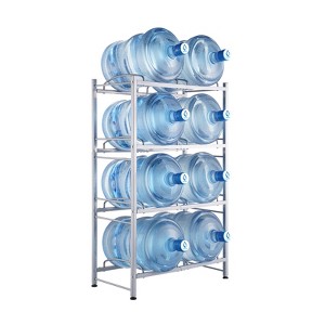 VEVOR 4 Tiers Water Jug Holder, 5 Gallon Water Bottle Holder, Double Row Water Bottle Rack for 8 Bottles, Heavy Duty Water Jug Rack - 1 of 4