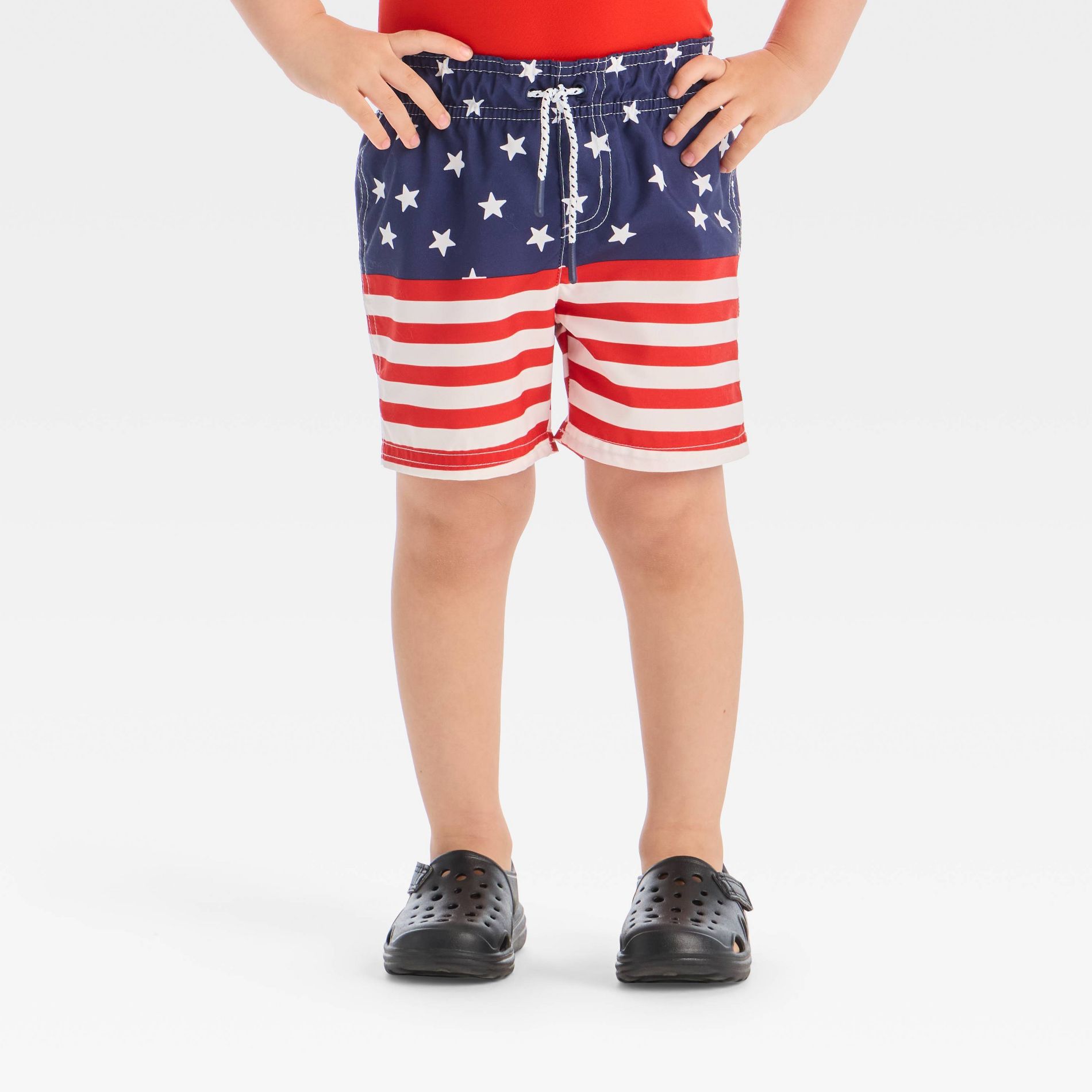 Toddler Boys' 4th of July American Flag Swim Shorts - Cat & Jack™ Red/White/Blue