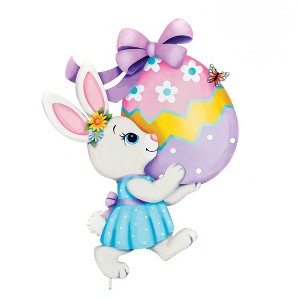 Collections Etc Adorable Bunny with Easter Egg Outdoor Garden Stake - 1 of 4