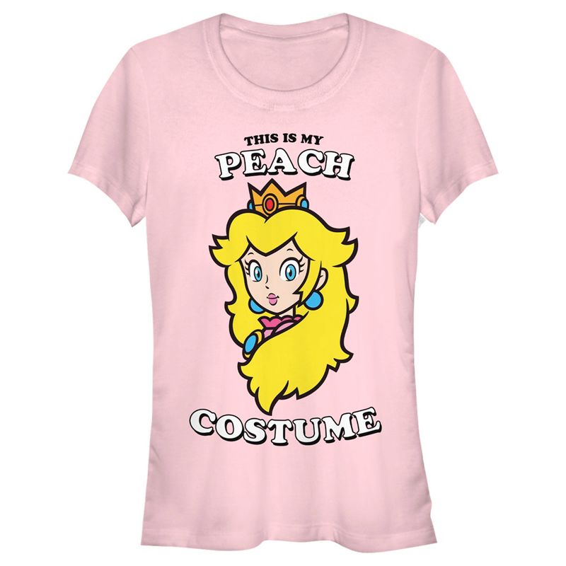 Juniors Womens Nintendo This Is My Peach Costume T-Shirt, 1 of 5