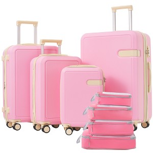 YONWAY Luggage Sets 4 Piece, with Compression Packing Cubes, Hardside Expandable Suitcase Set, with TSA Lock and Spinner Wheel - 1 of 4