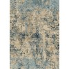 Extra Large 10' x 13' Washable Area Rug – Modern Distressed, Low Pile, Non‑Slip Backing – Cream/Blue - 2 of 4