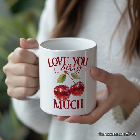 Disco Cherry Love You Cherry Much Mug, Aesthetic Gift (Non-Custom Only)| OrnamentallyYou - image 1 of 3