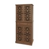 Okak Tall Cabinet with 4 Rattan/Carved Doors, Storage Cabinet with 1 Drawer and 4 Adjustable Inner Shelves, Accent Cabinet for Living Room, Bedroom - 4 of 4