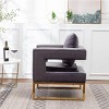 CAVINAS Contemporary Accent Chair, Upholstered Arm Chair with Gold-tone Metal Frame - 2 of 4