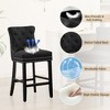 Hyleory Upholstered Counter and Bar Stools Solid Wood Legs, Button Tufted Back - 4 of 4