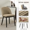 Dining Chairs Set of 2, Modern Fabric Upholstered Kitchen Side Chairs with Curved Backrest and Wood Leg, Armless Dining Chair for Restaurant/Cafe - 4 of 4