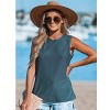 Women's Aqua High-Neck Sleeveless Eyelet Tank - Cupshe - 3 of 4
