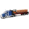 Kenworth W900 Truck with Flatbed Trailer Blue with Forklift and Pallets "Long Haul Truckers" 1/32 Diecast Model by New Ray - 2 of 4